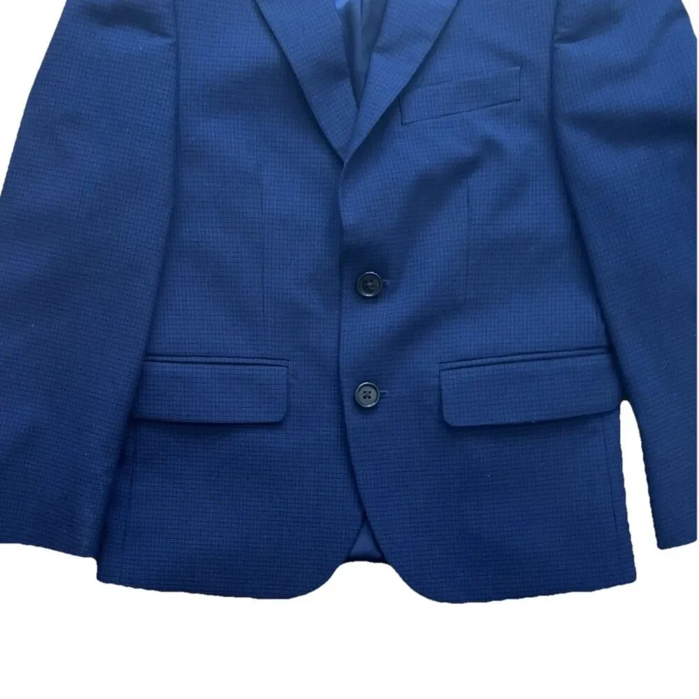 Lauren Ralph Lauren boys 8R navy blazer lined mini check